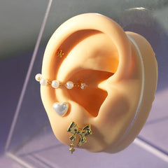 【即納】パールハートピアッシング (3Size) 16G - 4MiLi (フォーミリ)