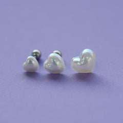 【即納】パールハートピアッシング (3Size) 16G - 4MiLi (フォーミリ)