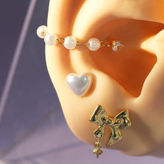 【即納】パールハートピアッシング (3Size) 16G - 4MiLi (フォーミリ)