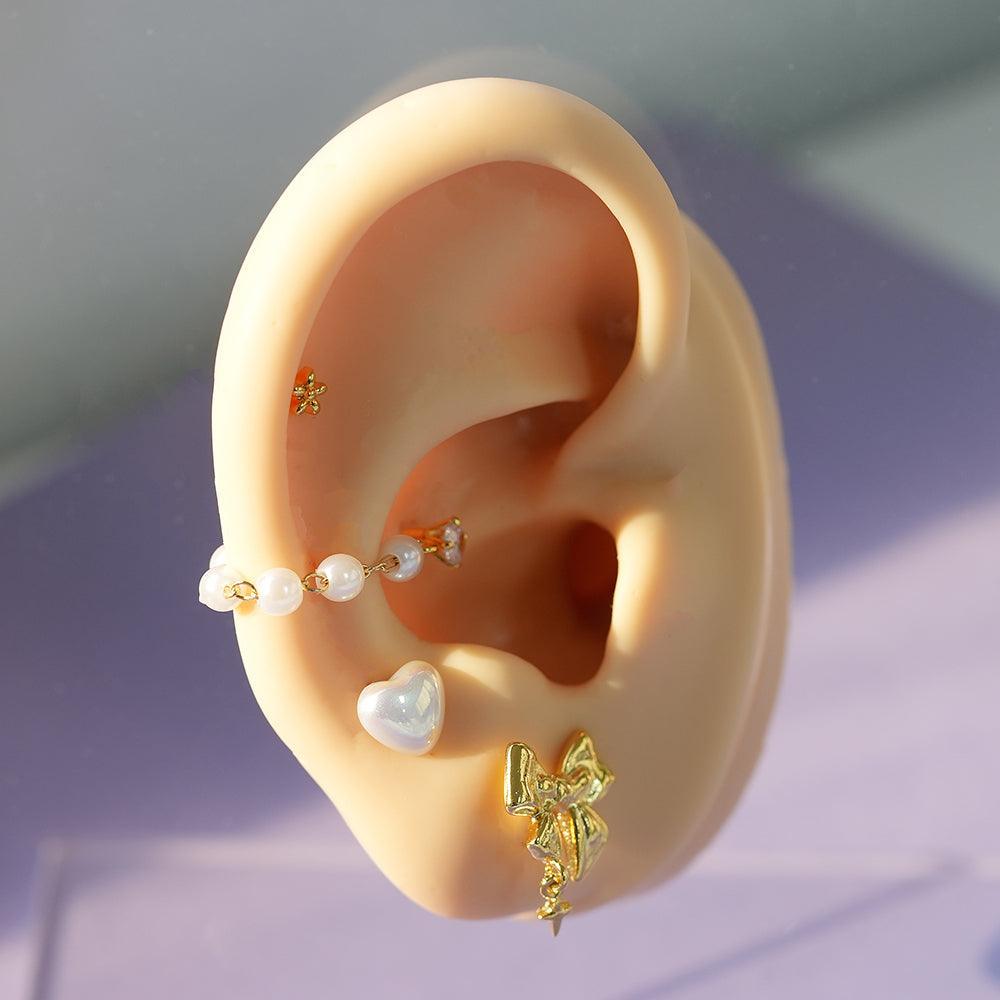 【即納】パールハートピアッシング (3Size) 16G - 4MiLi (フォーミリ)