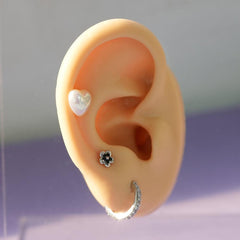 【即納】パールハートピアッシング (3Size) 16G - 4MiLi (フォーミリ)