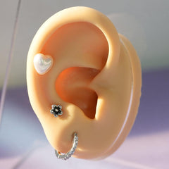 【即納】パールハートピアッシング (3Size) 16G - 4MiLi (フォーミリ)