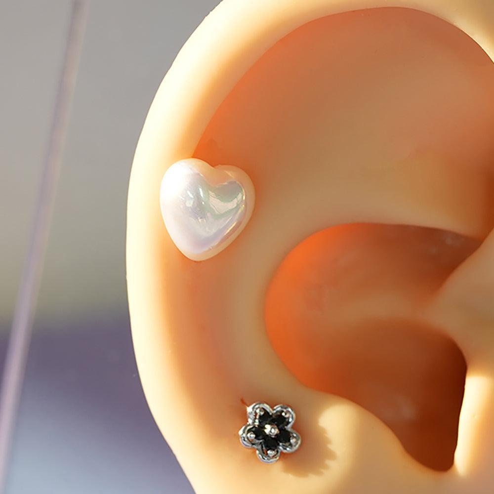 【即納】パールハートピアッシング (3Size) 16G - 4MiLi (フォーミリ)