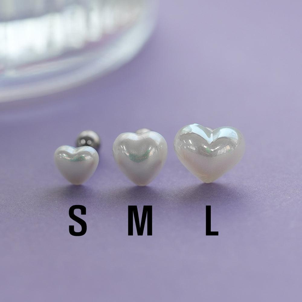 【即納】パールハートピアッシング (3Size) 16G - 4MiLi (フォーミリ)