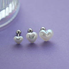 【即納】パールハートピアッシング (3Size) 16G - 4MiLi (フォーミリ)