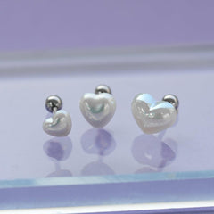 【即納】パールハートピアッシング (3Size) 16G - 4MiLi (フォーミリ)