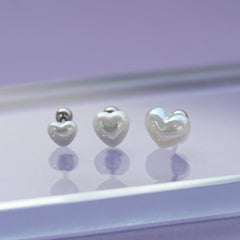 【即納】パールハートピアッシング (3Size) 16G - 4MiLi (フォーミリ)