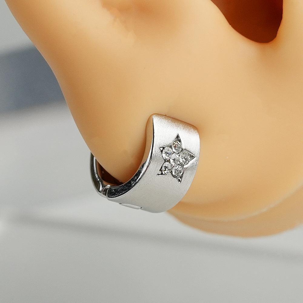 ハート&スター キュービック ポイント ワンタッチ リングピアス (2Type) - 4MiLi (フォーミリ)