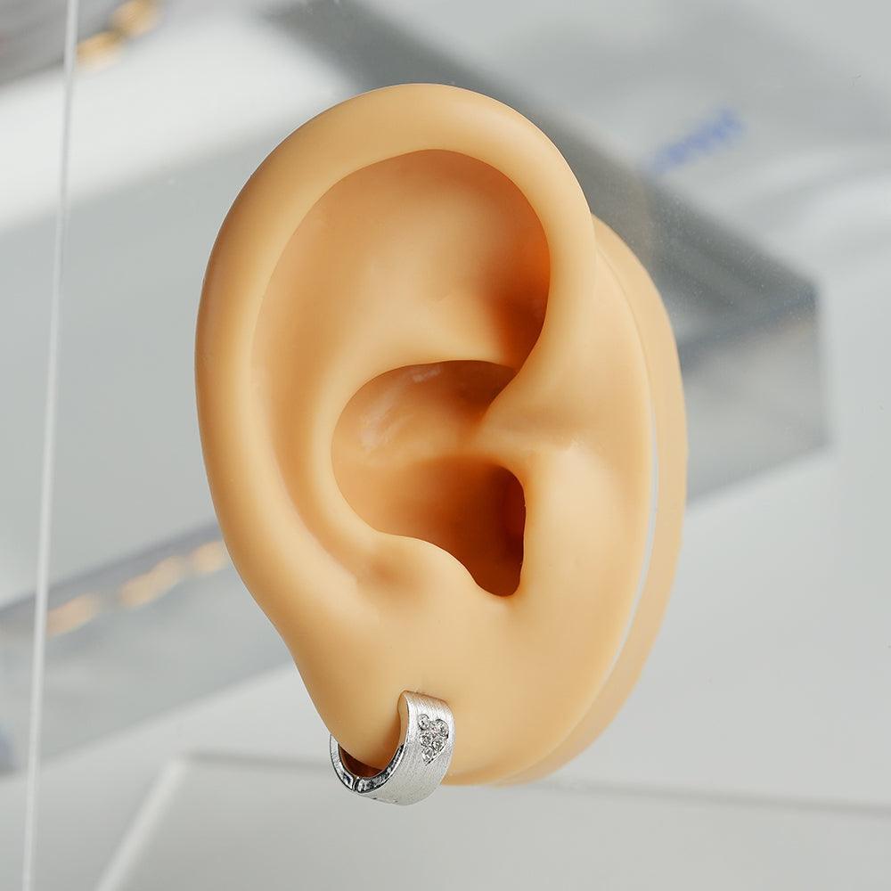 ハート&スター キュービック ポイント ワンタッチ リングピアス (2Type) - 4MiLi (フォーミリ)