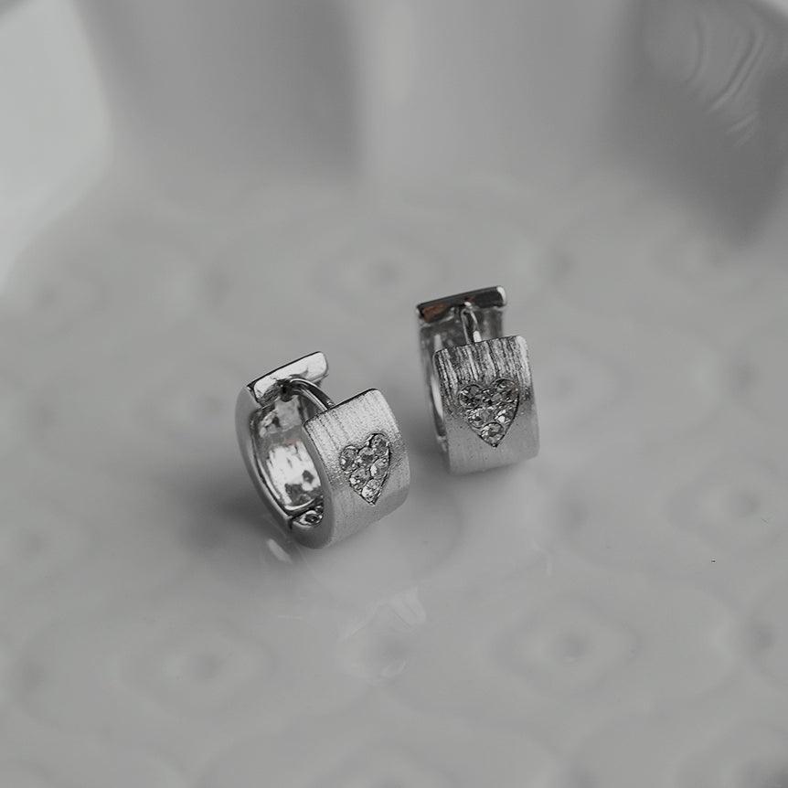 ハート&スター キュービック ポイント ワンタッチ リングピアス (2Type) - 4MiLi (フォーミリ)