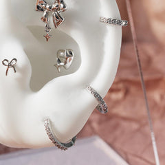 キュービック ワンタッチリングピアス (3Size) 18G - 4MiLi (フォーミリ)