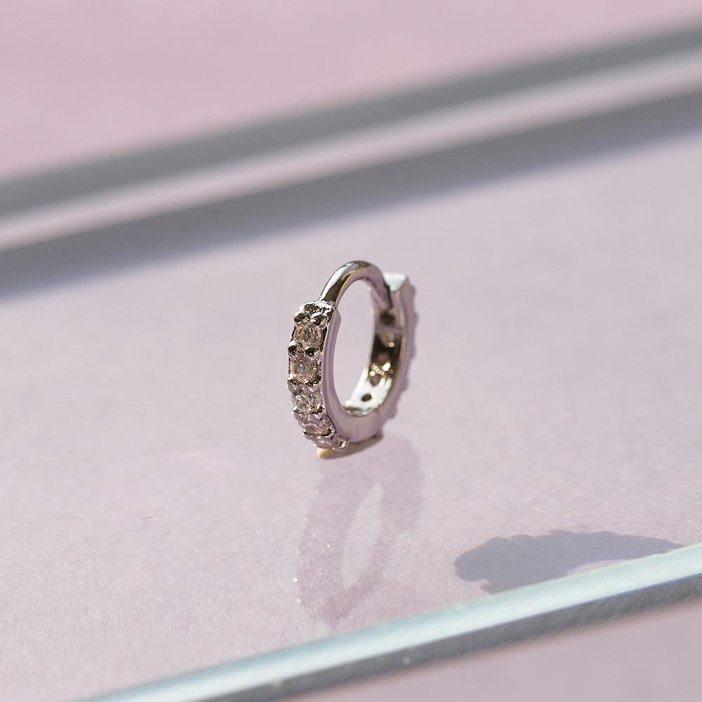 キュービック ワンタッチリングピアス (3Size) 18G - 4MiLi (フォーミリ)