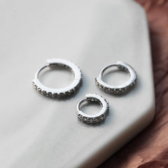 キュービック ワンタッチリングピアス (3Size) 18G - 4MiLi (フォーミリ)