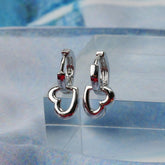 【即納】ハートドロップワンタッチ リング ピアス (2Color)