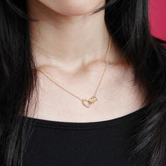 สร้อยคอจี้เรียบ (3 แบบ 2 สี) วงกลม หัวใจ หัวใจคู่