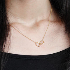 สร้อยคอจี้เรียบ (3 แบบ 2 สี) วงกลม หัวใจ หัวใจคู่