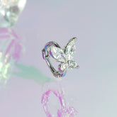 キュービック 蝶々モチーフ ワンタッチリングピアス