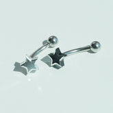 スターモチーフバナナバーベル 16G (2 Color) サージカルステンレス