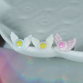 パステル エンジェルウィング スター バーベルピアス 16G 軟骨ピアス 星 羽 (3Color) 16G 小さめ 韓国アクセサリー 大人可愛い