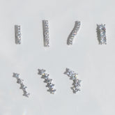 軟骨ピアス 16G スリム キュービックラインピアス (7Type) きらめき ミニ バー デザイン