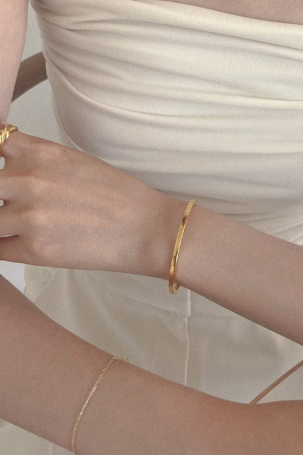 silver925 plain bangle bracelet (2color) - 4MiLi (フォーミリ)