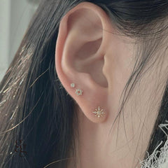 14k snowflake piercing earrings 21G