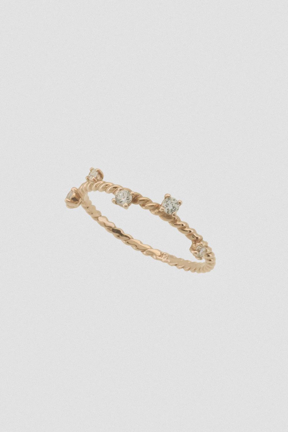 14k unbalance cubic ring (3Color) - 4MiLi (フォーミリ)