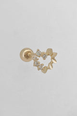 14k heart wreath half cubic piercing 21G - 4MiLi (フォーミリ)