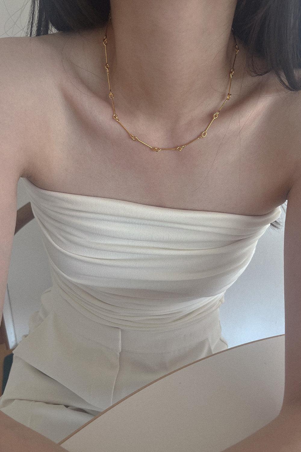 silver925 bones chain necklace (2 color) - 4MiLi (フォーミリ)