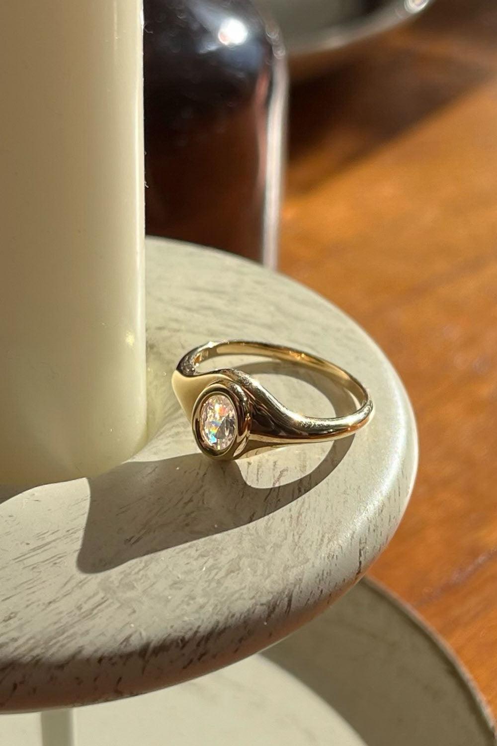 14k cubic oval bold ring - 4MiLi (フォーミリ)