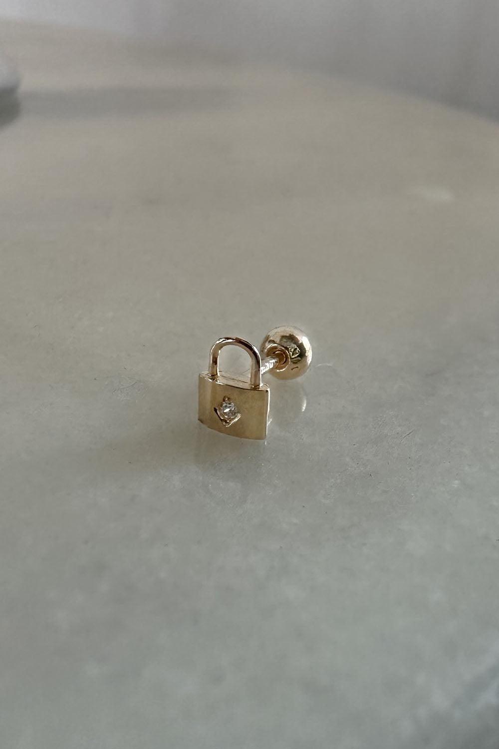 14k flash lock piercing (3Color) 21G - 4MiLi (フォーミリ)