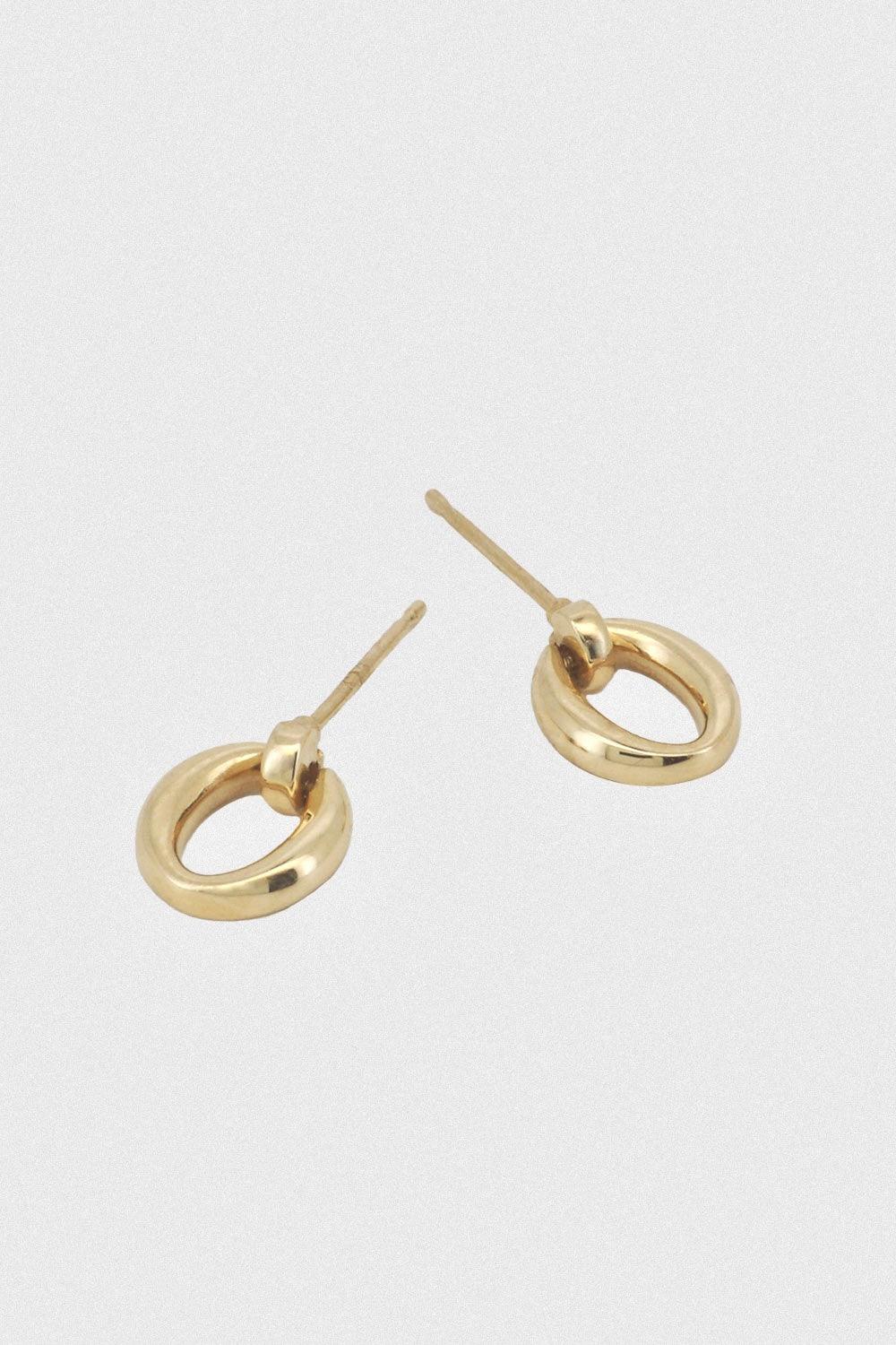 14k oval hinge earrings (1 pair) - 4MiLi (フォーミリ)