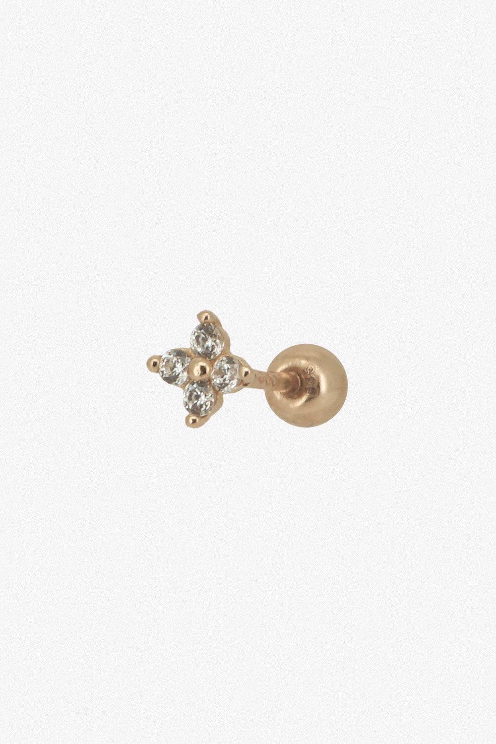 14k quattro flower piercing earrings - 4MiLi (フォーミリ)