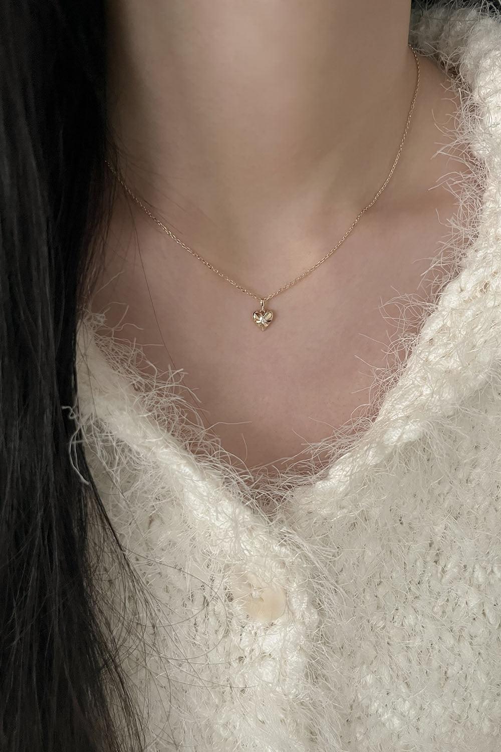 14k shining heart necklace - 4MiLi (フォーミリ)