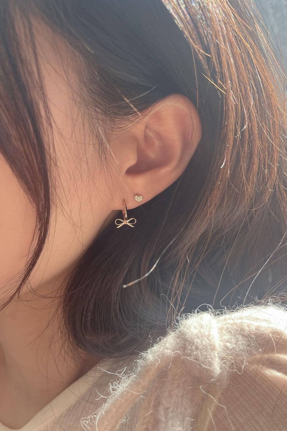 14k plumpy cubic heart piercing 21G - 4MiLi (フォーミリ)