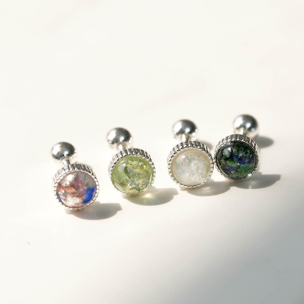 グリッター ドーム シルバーコーティング ピアッシング (4Color) - 4MiLi (フォーミリ)