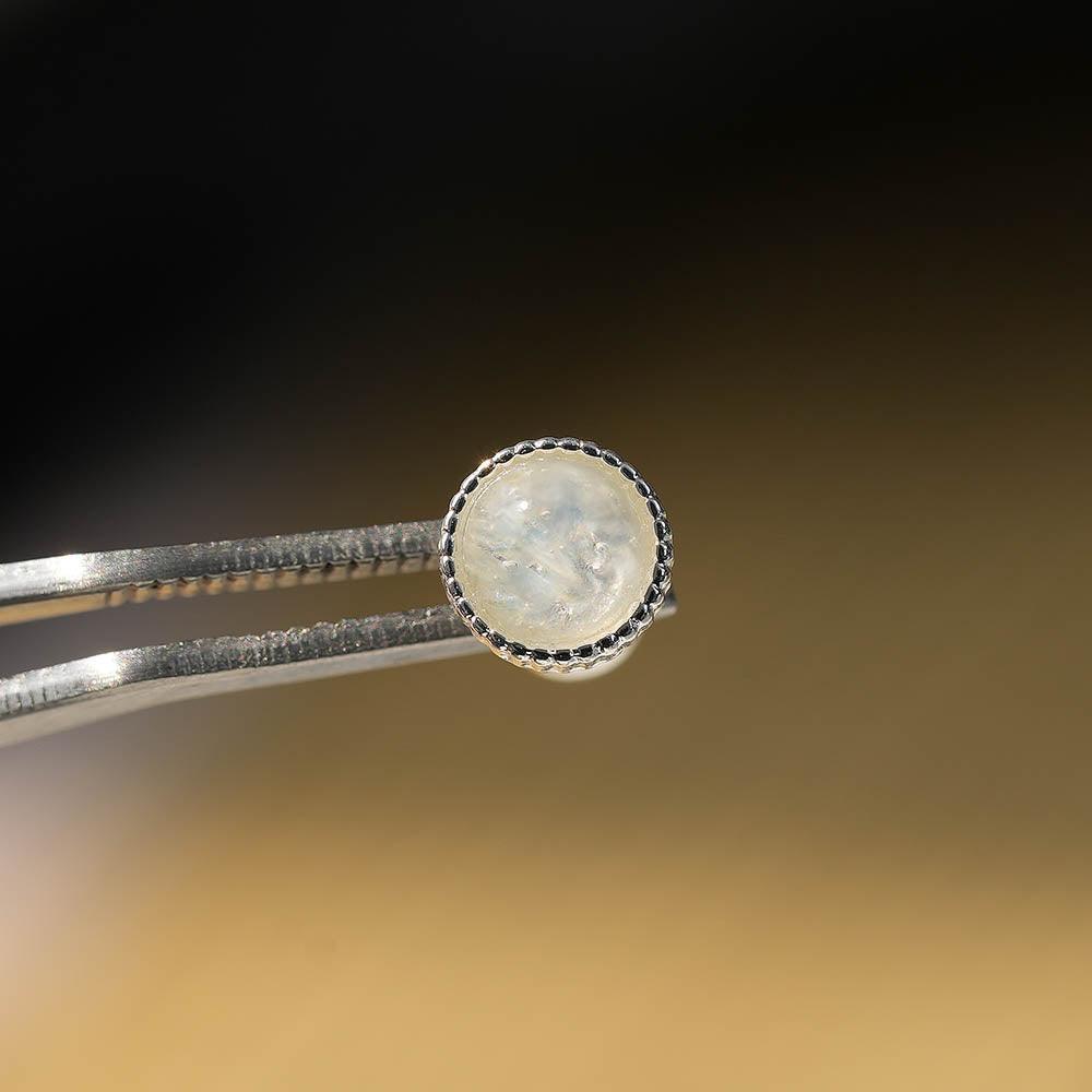 グリッター ドーム シルバーコーティング ピアッシング (4Color) - 4MiLi (フォーミリ)