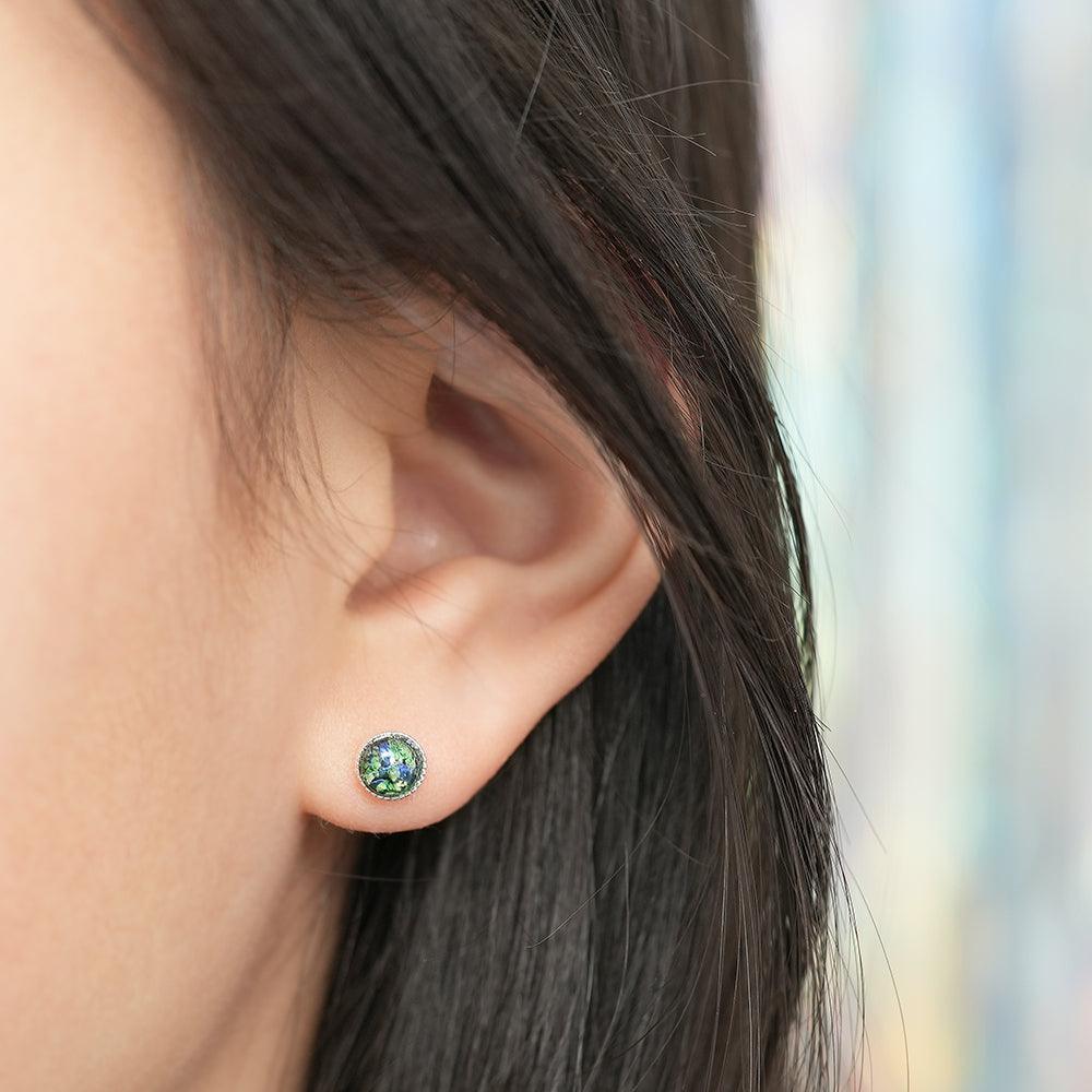 グリッター ドーム シルバーコーティング ピアッシング (4Color) - 4MiLi (フォーミリ)