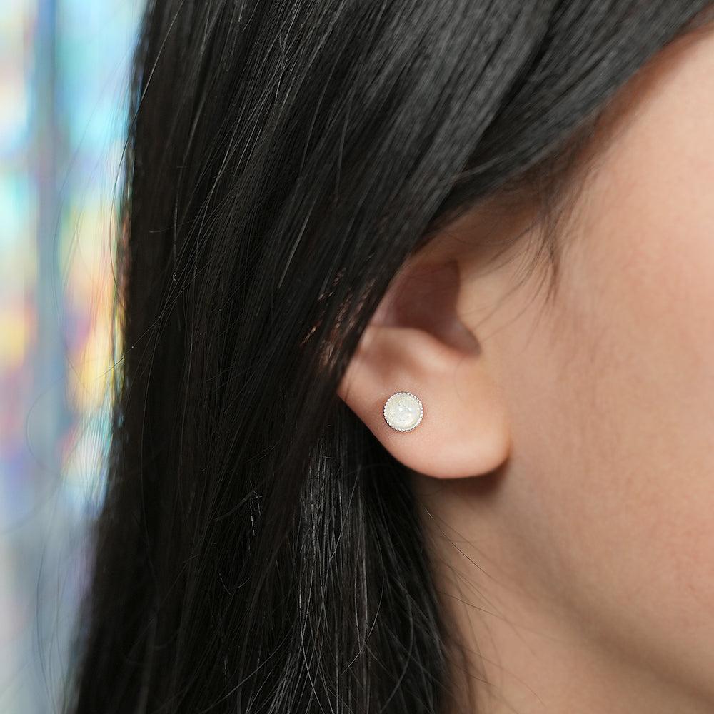 グリッター ドーム シルバーコーティング ピアッシング (4Color) - 4MiLi (フォーミリ)