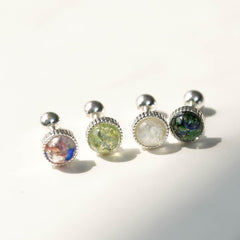 グリッター ドーム シルバーコーティング ピアッシング (4Color) - 4MiLi (フォーミリ)