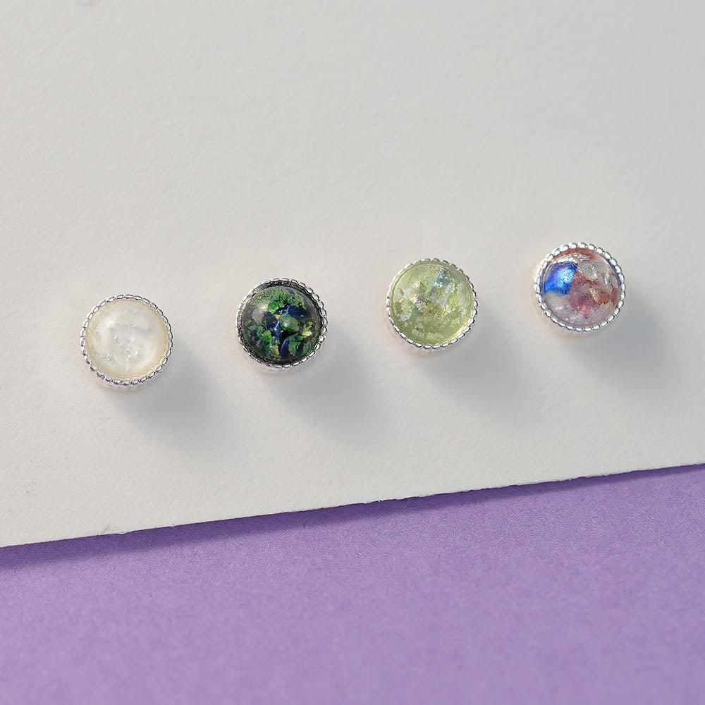 グリッター ドーム シルバーコーティング ピアッシング (4Color) - 4MiLi (フォーミリ)