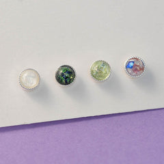 グリッター ドーム シルバーコーティング ピアッシング (4Color) - 4MiLi (フォーミリ)