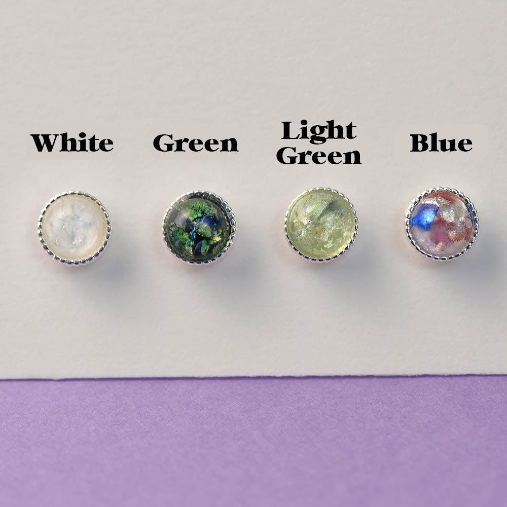 グリッター ドーム シルバーコーティング ピアッシング (4Color) - 4MiLi (フォーミリ)