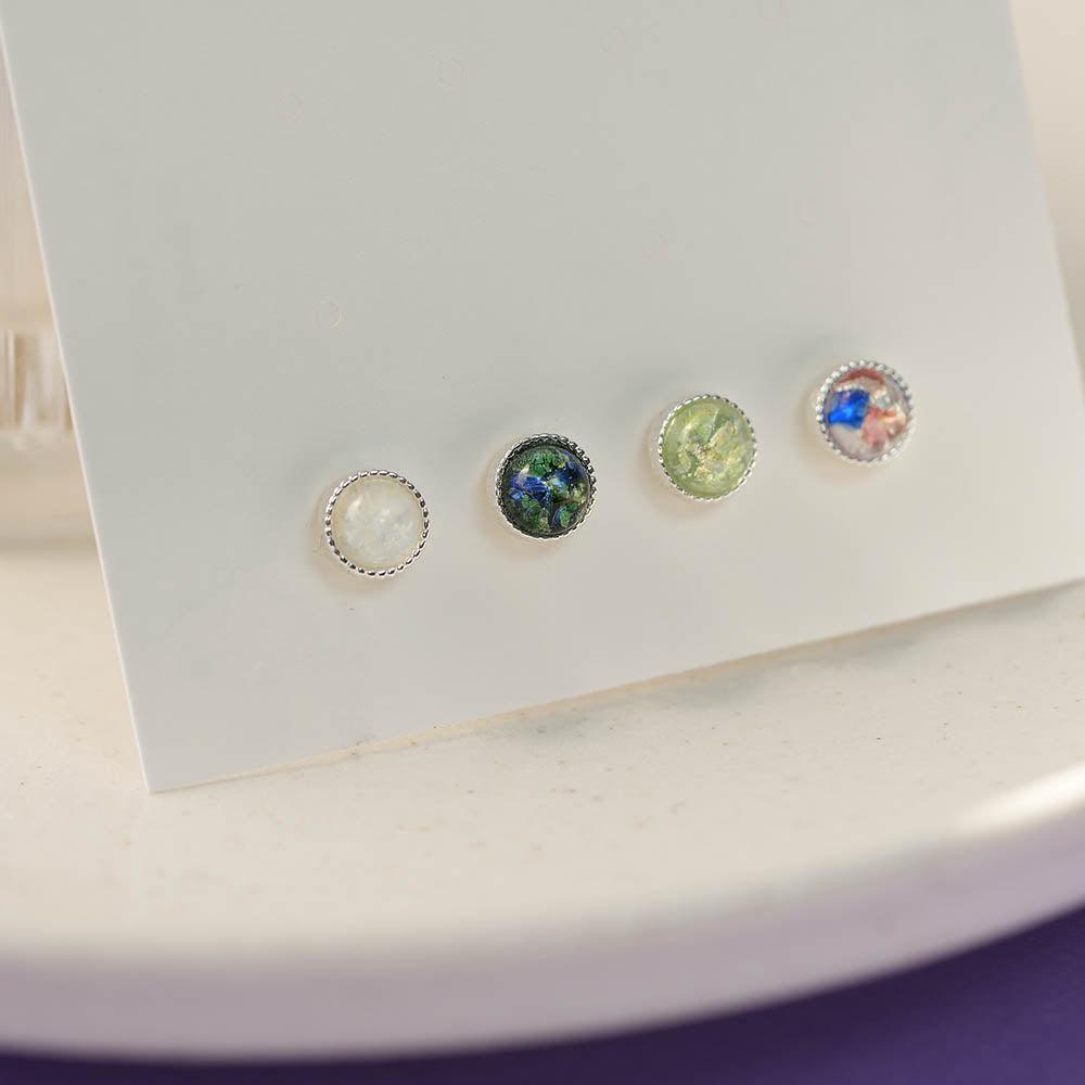 グリッター ドーム シルバーコーティング ピアッシング (4Color) - 4MiLi (フォーミリ)