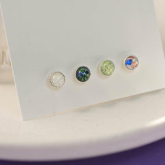 グリッター ドーム シルバーコーティング ピアッシング (4Color) - 4MiLi (フォーミリ)