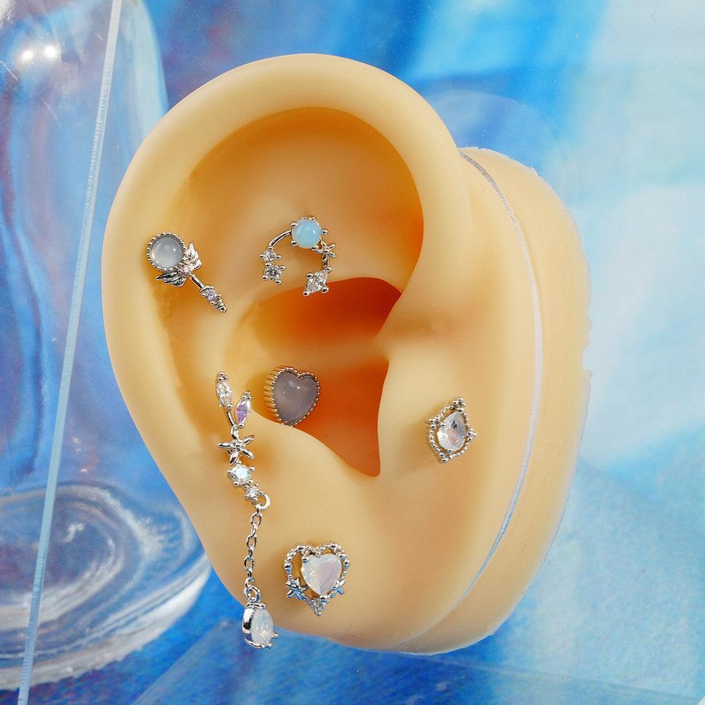 [サージカル]アクア ミルキー ブルー ピアッシング (16Type) 16G/14G