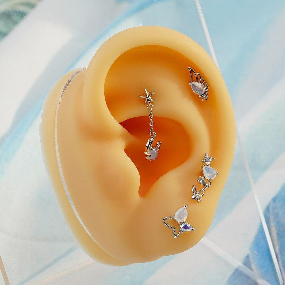 [サージカル]アクア ミルキー ブルー ピアッシング (16Type) 16G/14G