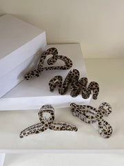 Leopard print hair clips (4 types)