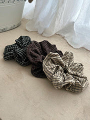 Vintage Check Big Scrunchie (3Colors)
