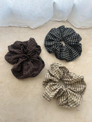 Vintage Check Big Scrunchie (3Colors)
